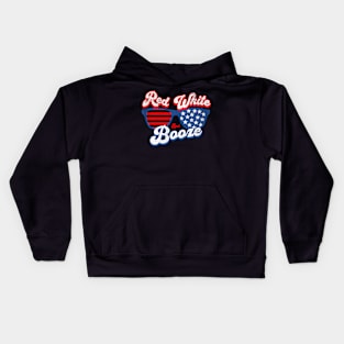 Red White and Booze 4th of July Kids Hoodie